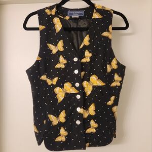 Norton McNaughton Butterfly Print Button-Up Vest